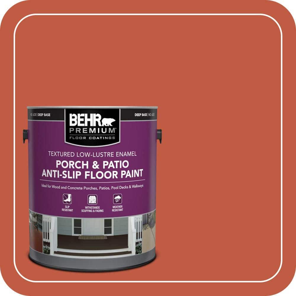 BEHR PREMIUM 1 gal. #M180-7 Deep Fire Textured Low-Lustre Enamel Interior/Exterior Porch and Patio Anti-Slip Floor Paint