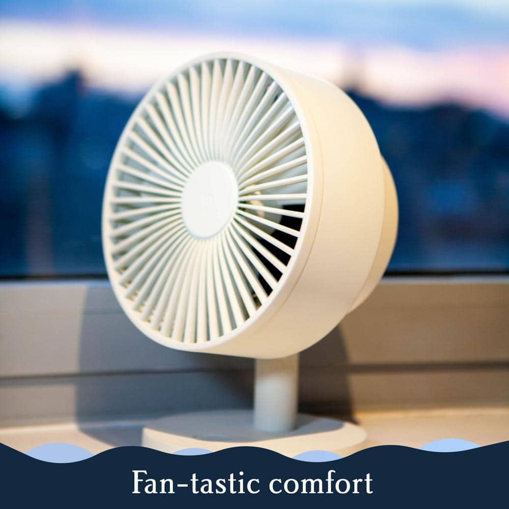 Windmill Smart Whisper-Quiet 8 in. Air Circulator and Desk Fan with 5 Speeds and Remote to Black (3)