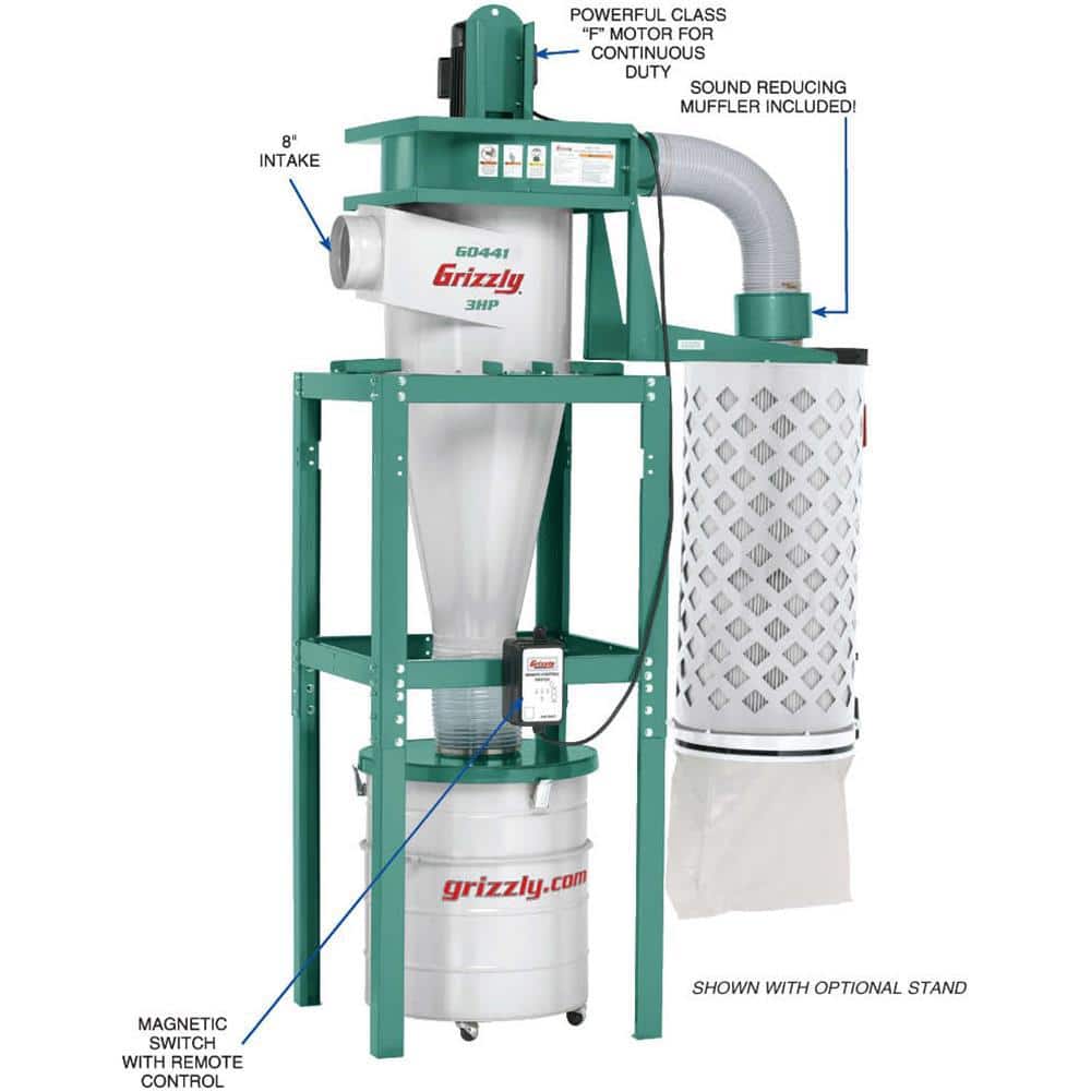 Grizzly Industrial 3 HP Cyclone Dust Collector (3)