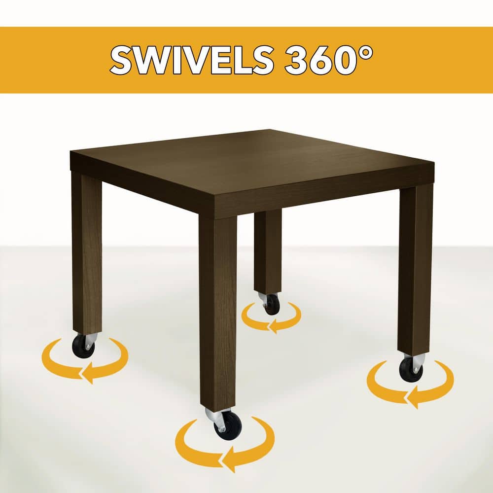 Everbilt 1-1/2 in. Black Soft Rubber and Steel Swivel Plate Caster with 40 lb. Load Rating (3)