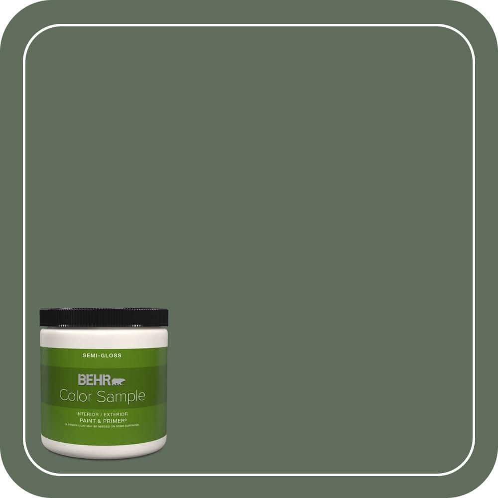 BEHR PREMIUM PLUS #450F-6 Whispering Pine Interior/Exterior Paint & Primer Color Sample (1)