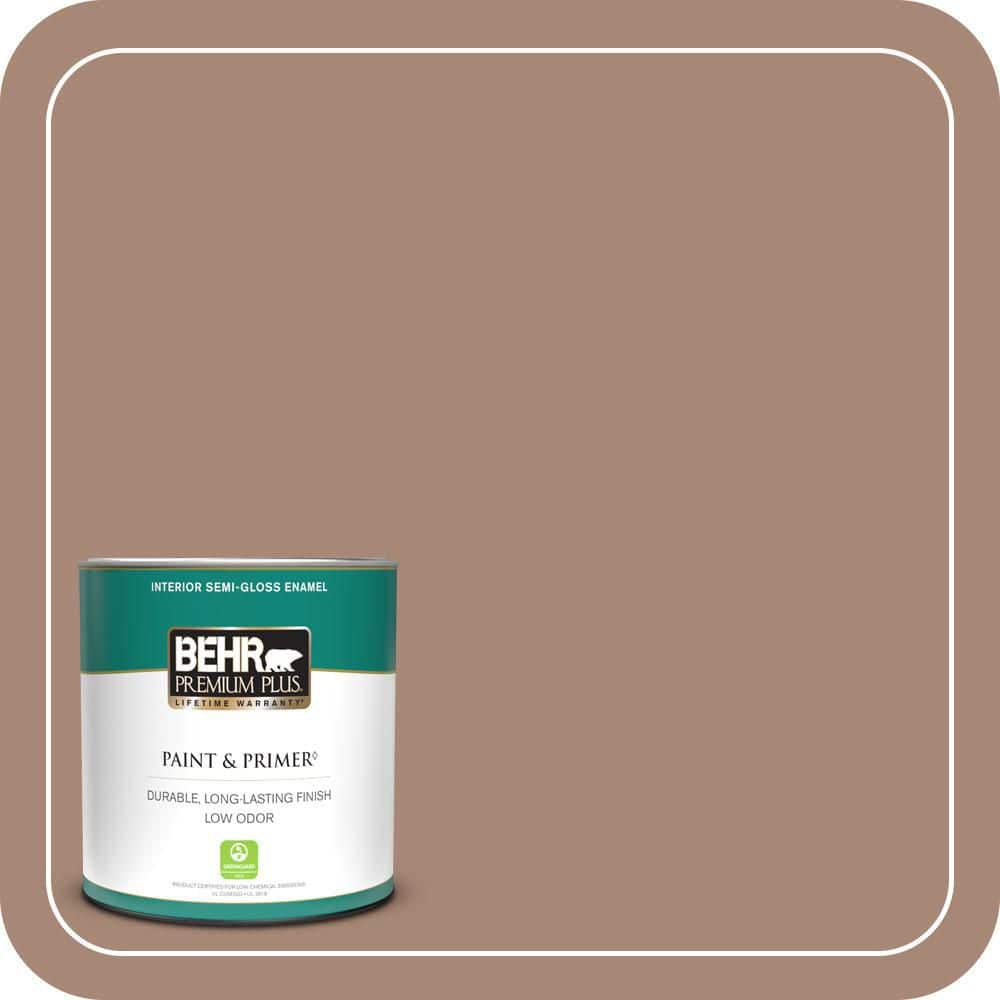 BEHR PREMIUM PLUS 1 qt. #PPU3-14 Tribal Pottery Semi-Gloss Enamel Low Odor Interior Paint & Primer