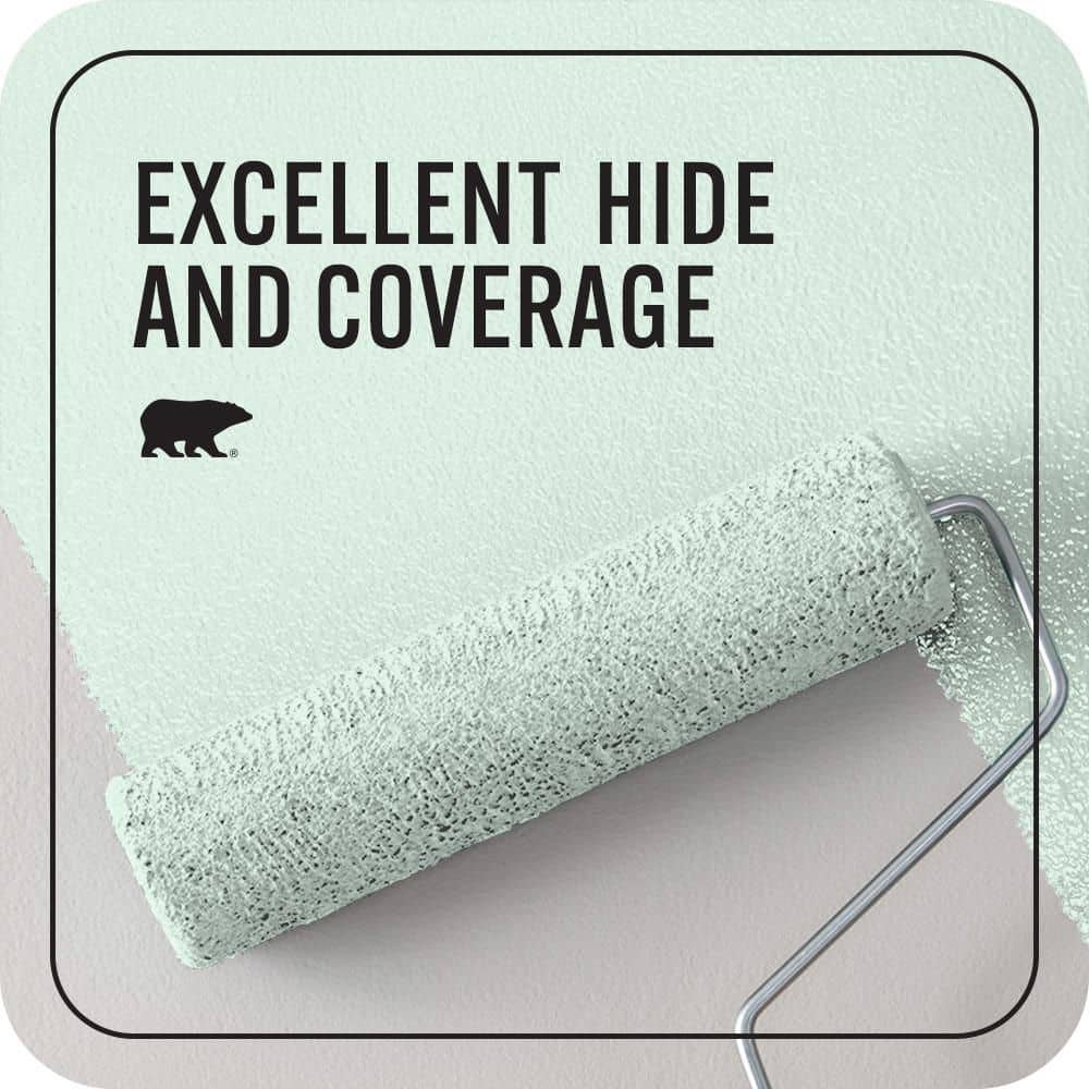 BEHR PREMIUM PLUS 1 qt. #470A-1 Window Pane Flat EcoMix Plant-Based Interior Paint & Primer (2)