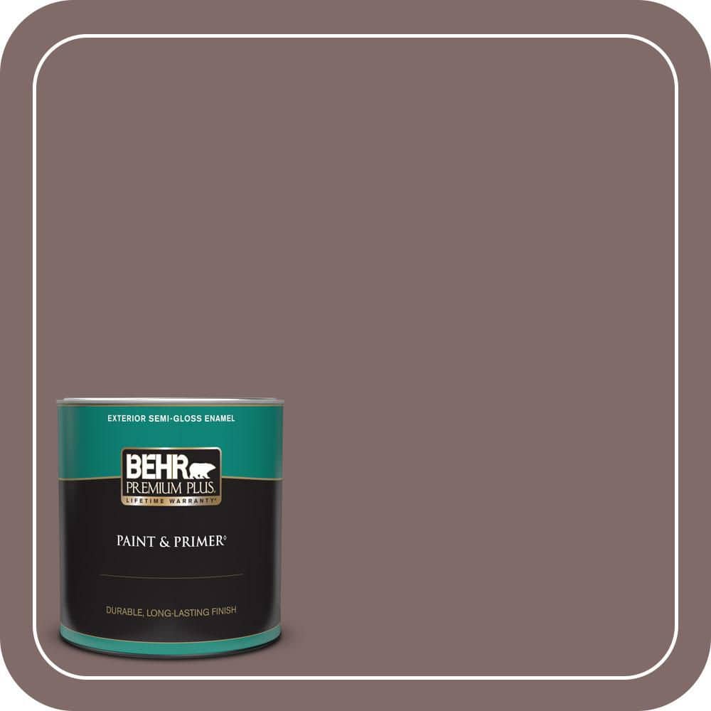 BEHR PREMIUM PLUS 1 qt. #MQ1-41 Autumn Ashes Semi-Gloss Enamel Exterior Paint & Primer