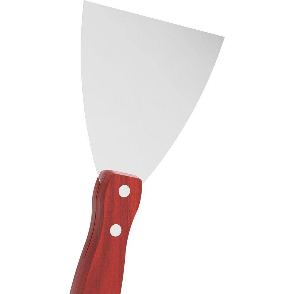 KIWDZFU 4 Inch Stainless Steel Joint Taping Knife with Wooden Handle for Drywall Decals Wall Paper Floor Tile Patching (3)