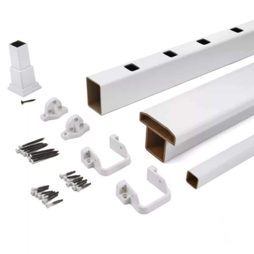 Trex 6 ft. x 36 in. Select Horizontal T-Rail Kit with Square Composites Balusters - Classic White (1)