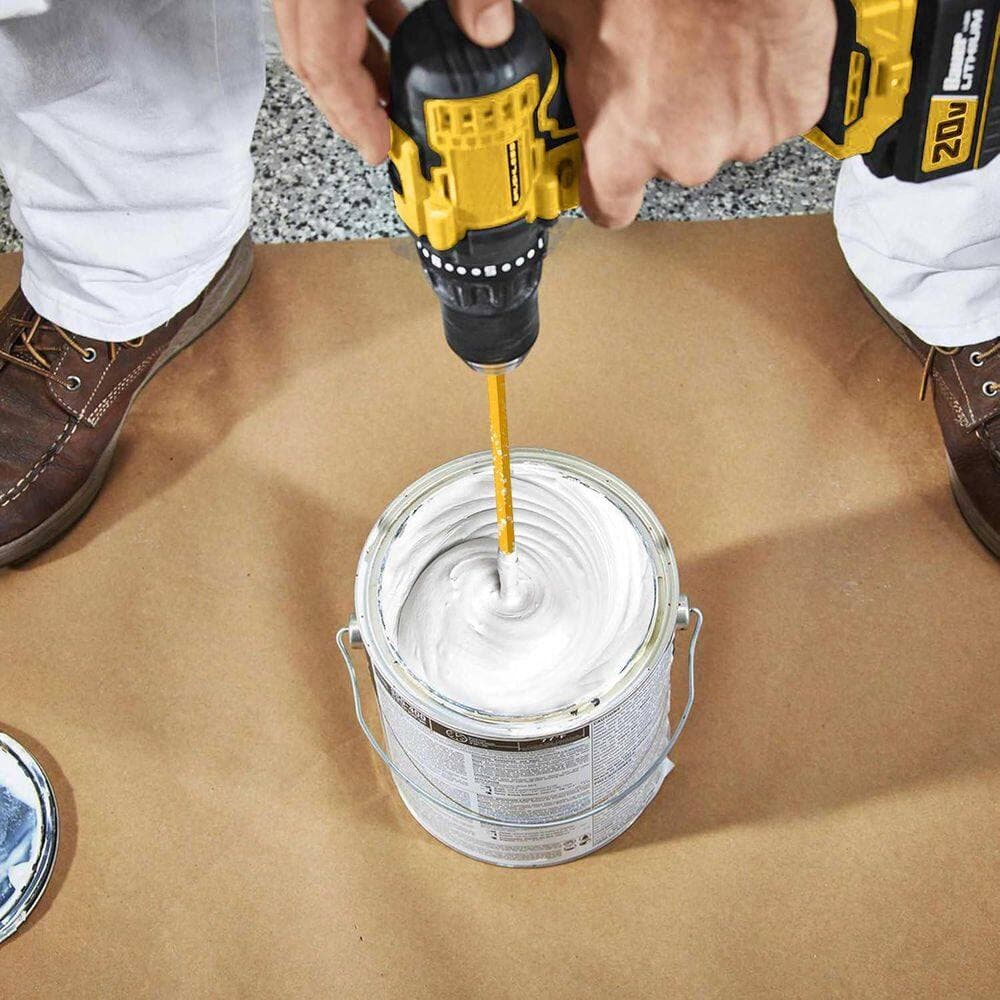 KIWDZFU 1 to 5 Gal. Paint and Mud Mixer Stirrer for Drill Hex Head Anti-Slip Easy Clean for Painting and Plastering Yellow (2)