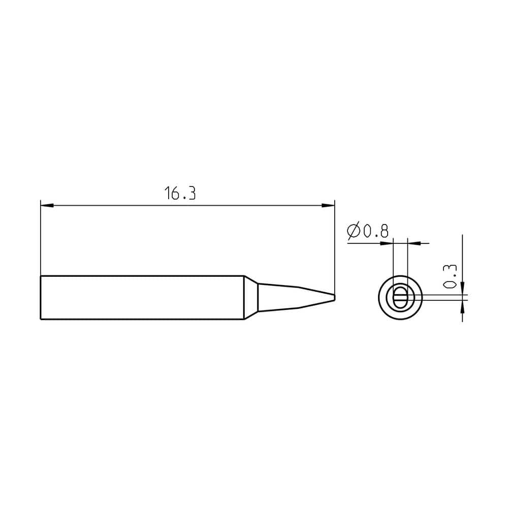 Weller RT Pico Active Soldering Tip Chisel 0.8 mm x 0.3 mm (2)