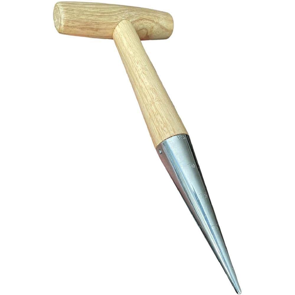 GARDEN GURU 10 in. Steel Dibber Planter Tool for Planting Seeds and Bulbs (1)