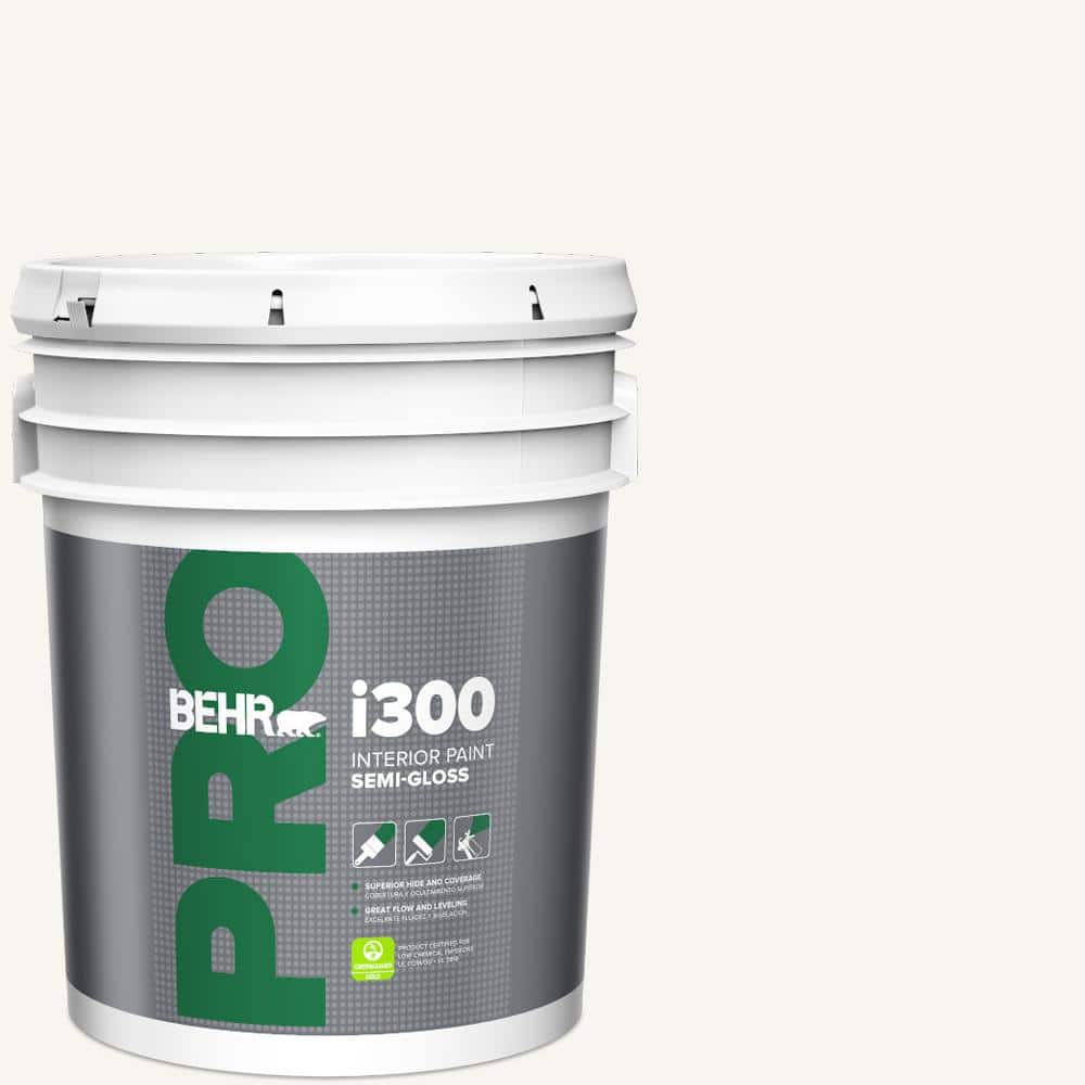 BEHR PRO 5 gal. #HDC-CT-18G Cotton Ball Semi-Gloss Interior Paint