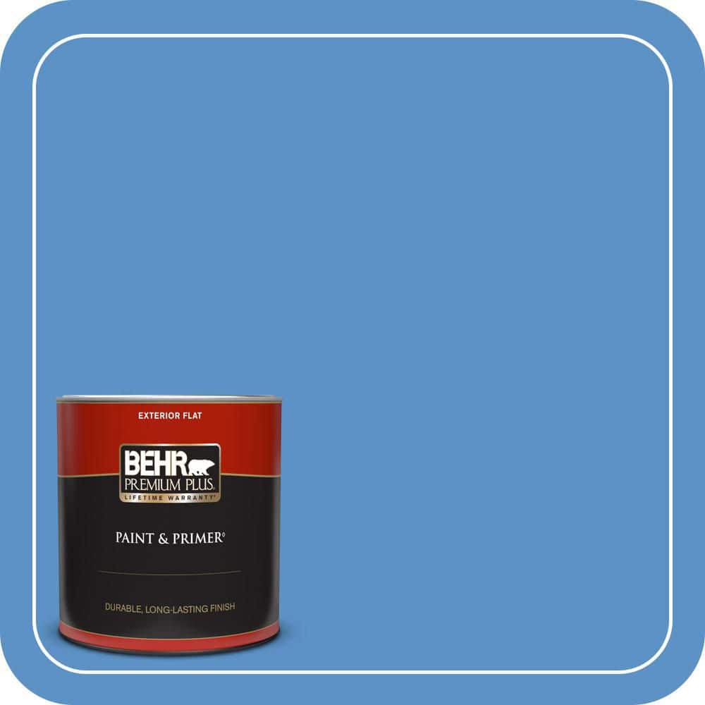 BEHR PREMIUM PLUS 1 qt. #MQ4-26 Come Sail Away Flat Exterior Paint & Primer (1)