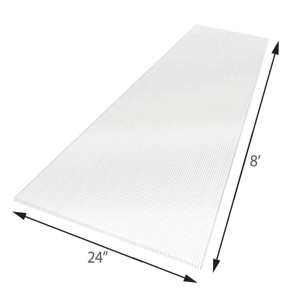 Sunlite 24 in. x 8 ft. Multiwall Polycarbonate Panel in Clear (3)