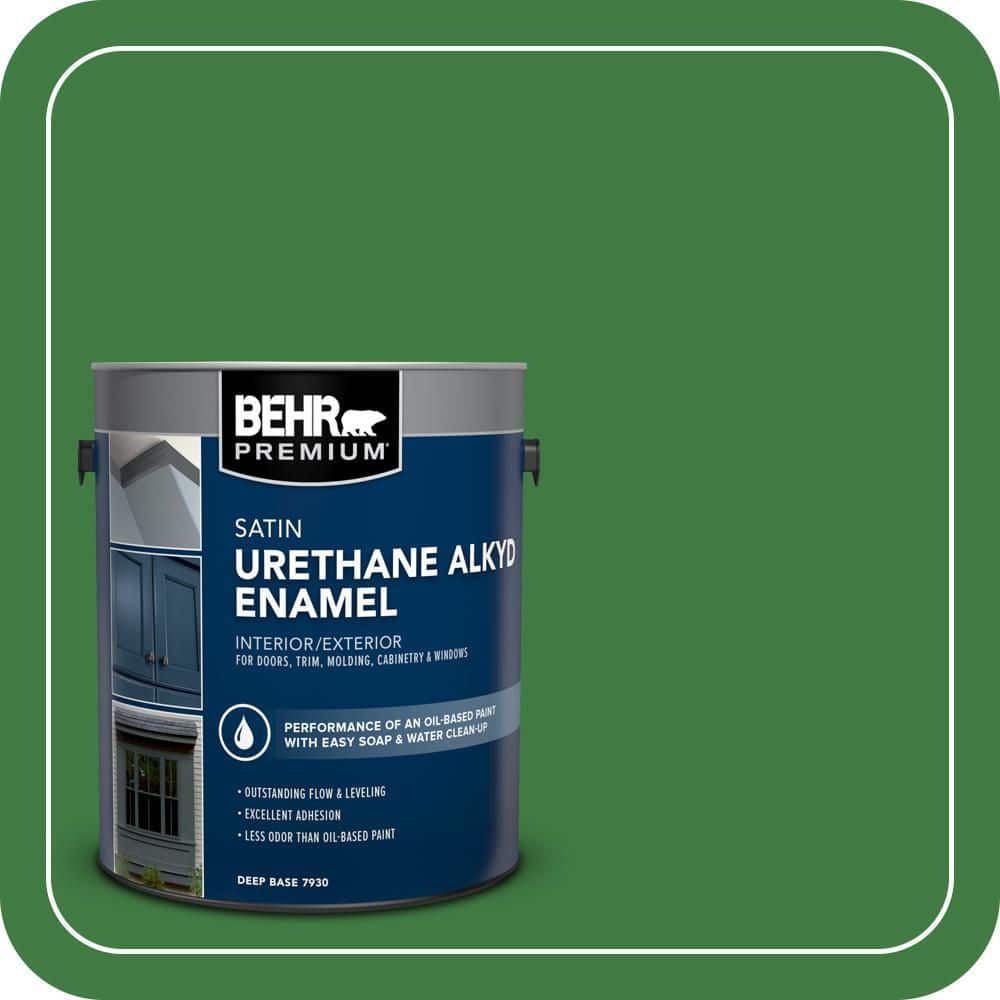 BEHR PREMIUM 1 gal. #M390-7 Hills of Ireland Urethane Alkyd Satin Enamel Interior/Exterior Paint (1)