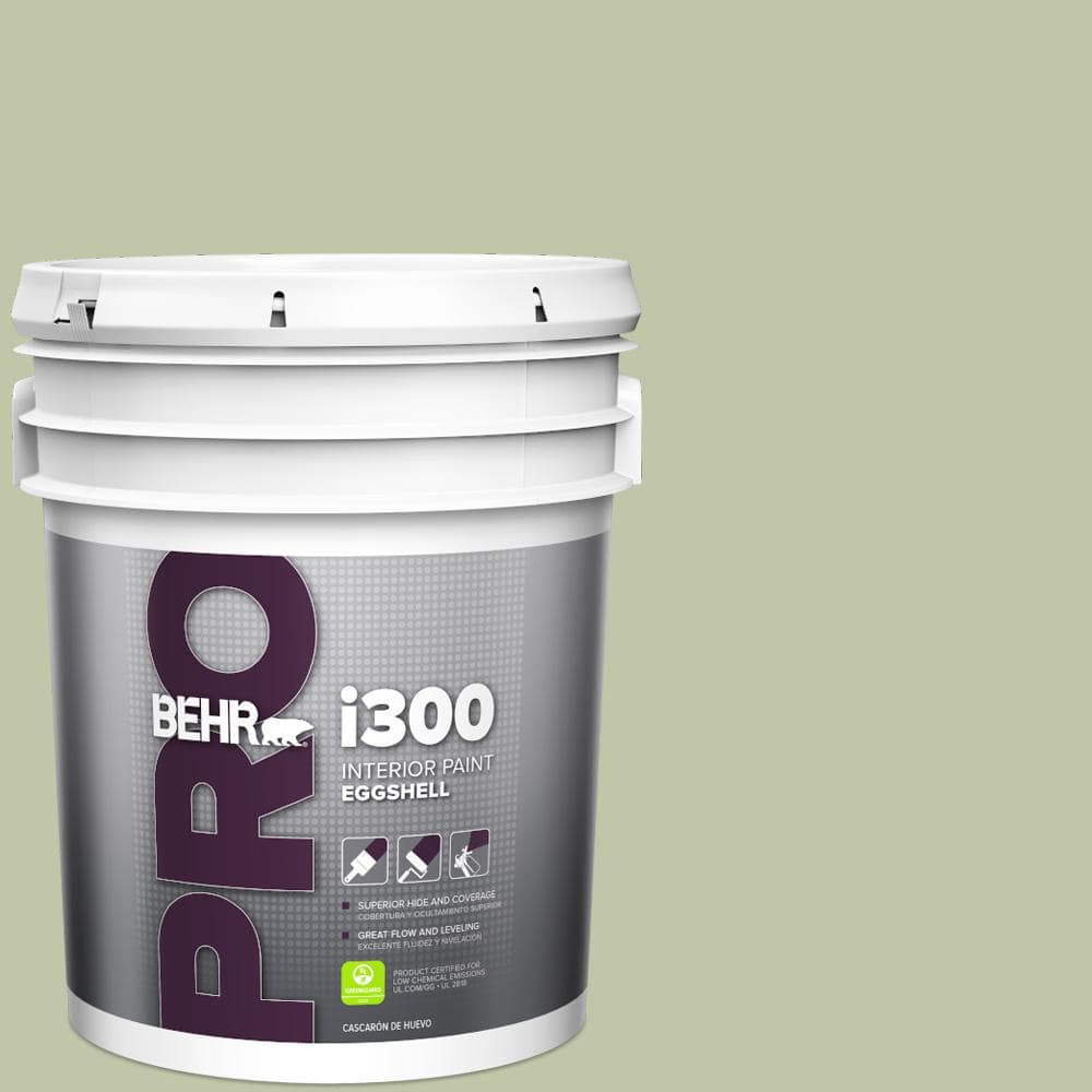 BEHR PRO 5 gal. #PPU10-08 Minted Lemon Eggshell Interior Paint