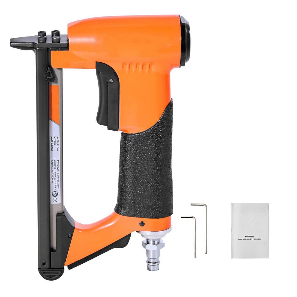 SKYSHALO Pneumatic Staple Gun, 21 Gauge Air Upholstery Stapler for 80 Series Staples 1/2 in. Crown 1/4-5/8 in. Length, Max 150PCS (1)