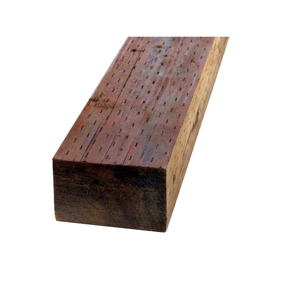 Unbranded Pressure-Treated Timber DF Brown Stain (Common: 4 in. x 6 in. x 12 ft.; Actual: 3.56 in. x 5.63 in. x 144 in.)