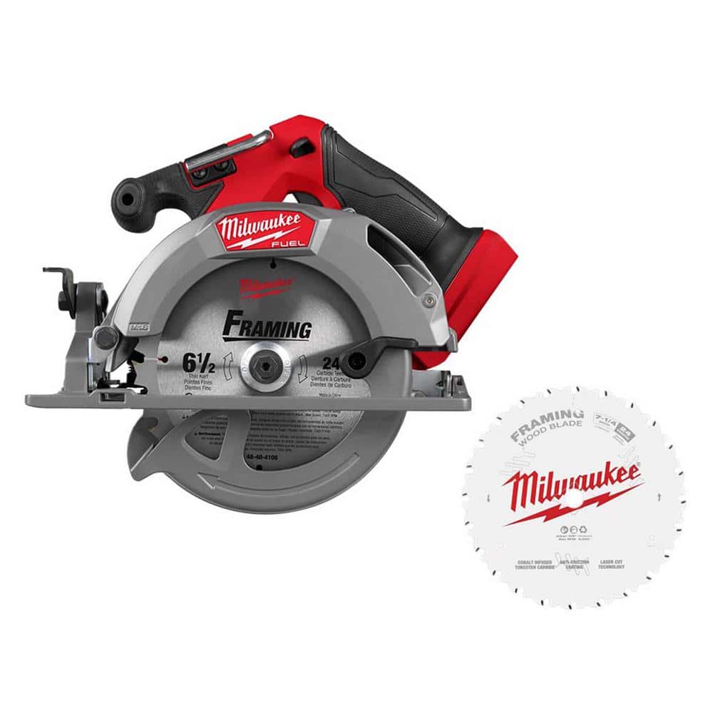 Milwaukee M18 FUEL 18V Lithium-Ion Brushless Cordless 6-1/2 in. Circular Saw (Tool-Only) with 24-Tooth Carbide Framing Blade (1)