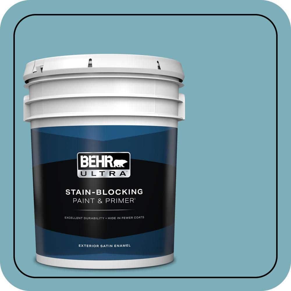 BEHR ULTRA 5 gal. #520F-4 November Skies Satin Enamel Exterior Paint & Primer