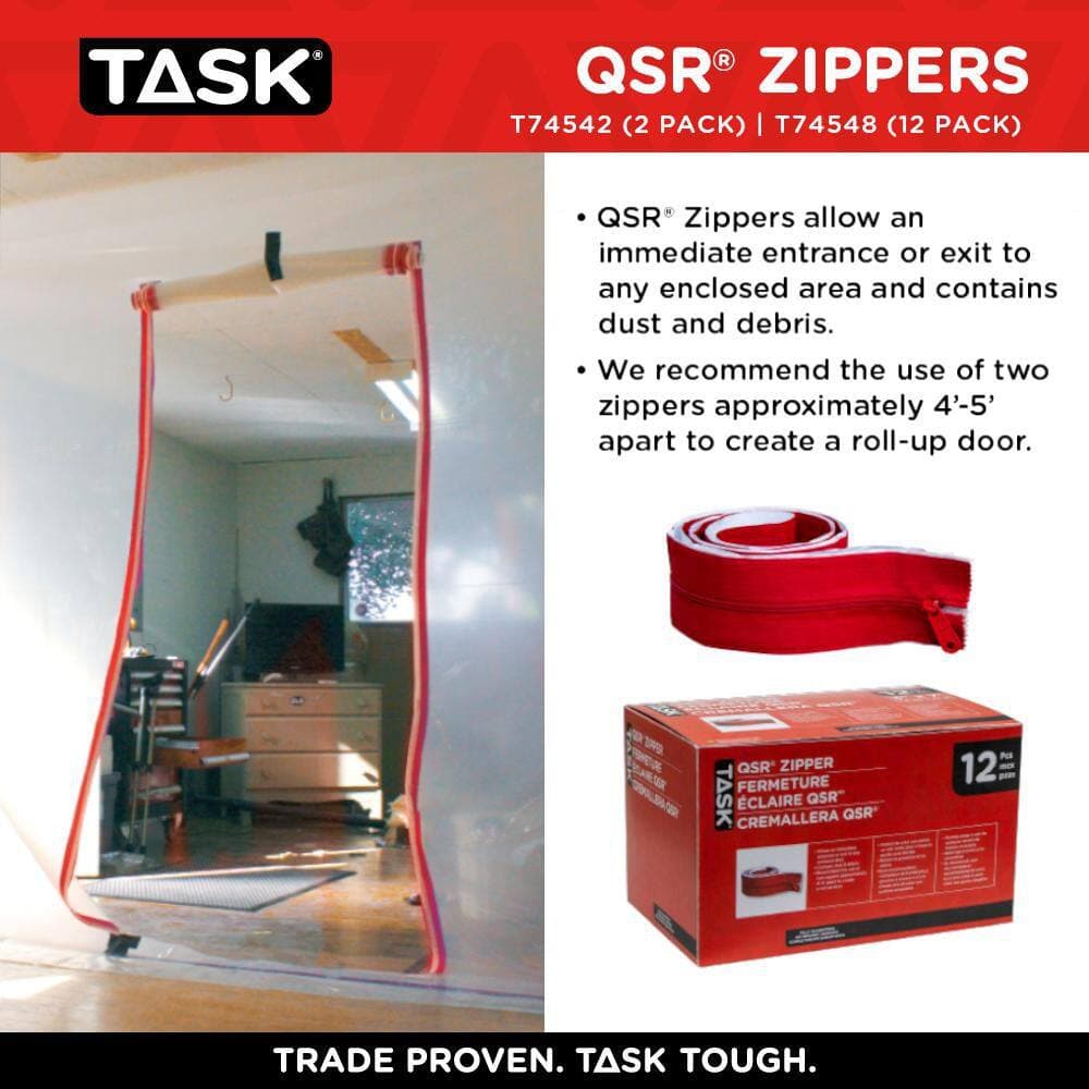 TASK QSR 3 in. x 7 ft. Quick Support Rod Zipper (12-Pack) (2)