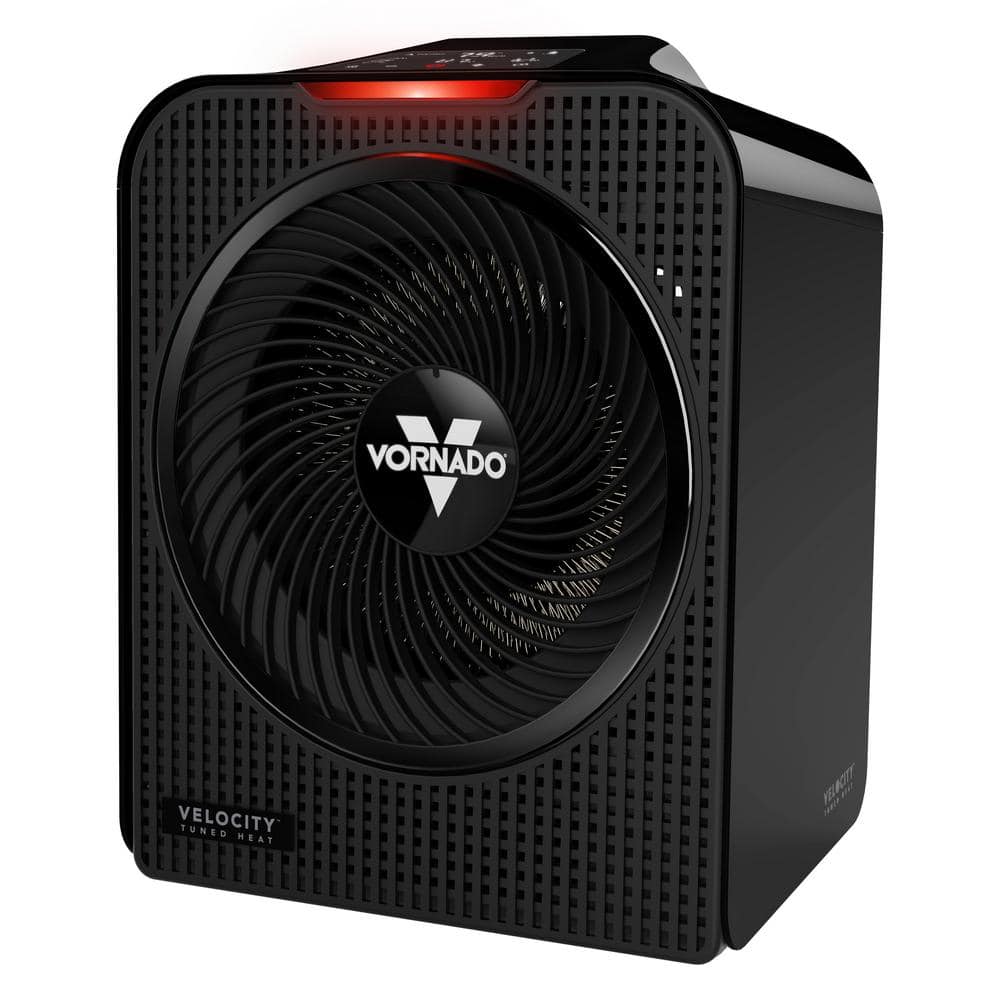 Vornado Forced Air Velocity 5 Whole Room 1500-Watt 5118 BTU Electric Space Fan Electric Heater Furnace, Black