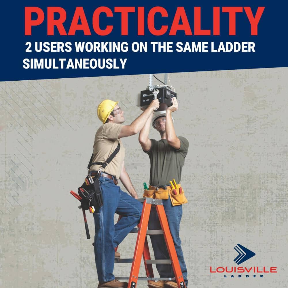 Louisville Ladder Fiberglass Twin Step Ladder with 300 lbs. Load Capacity Type IA Duty Rating (4)