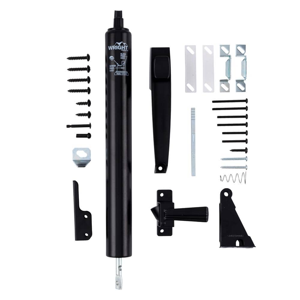 Wright Products Pneumatic Closer and Push Button Latch Combo Kit, Black
