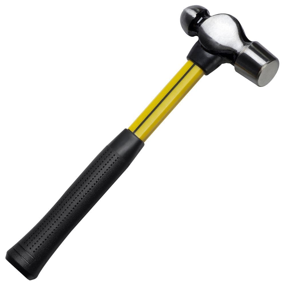 Nupla 20 Oz. Ball Pein Hammer with Heat Treated Carbon Steel Head and 13 in. Fiberglass Handle with Non-Slip Cush-N-Grip