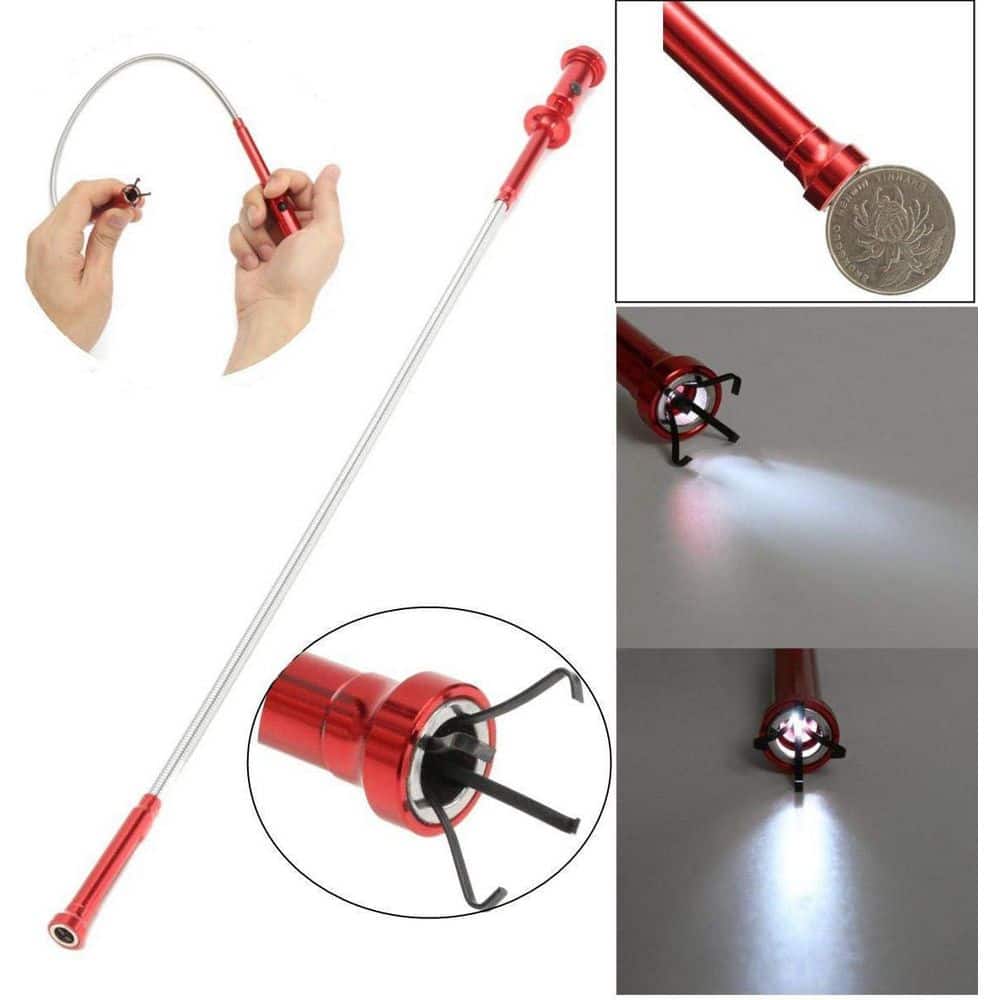 Misopily 24 in. Flexible Claw Magnetic Pick Up Tool with LED Light Spring Grabber for Hard to Reach Garbage Retrieval (2)