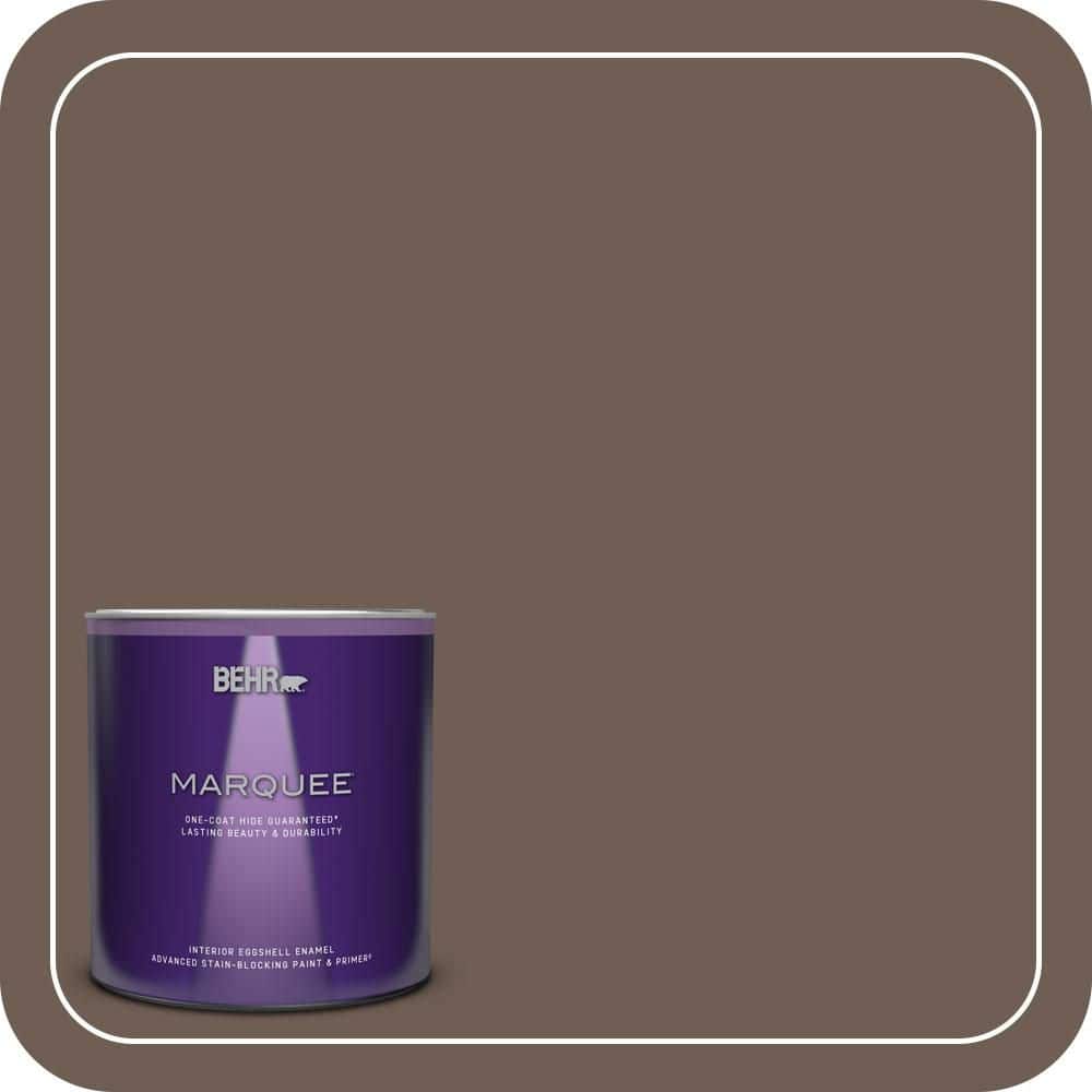 BEHR MARQUEE 1 qt. #N210-6 Swiss Brown Eggshell Enamel Interior Paint & Primer
