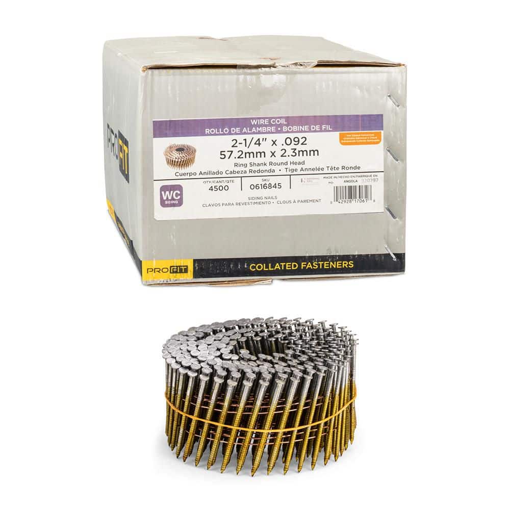 PRO-FIT 2 in. x. 092 15 ° Hot Dipped Galvanized Ring Shank Wire Coil Siding Nails (4500-Count)