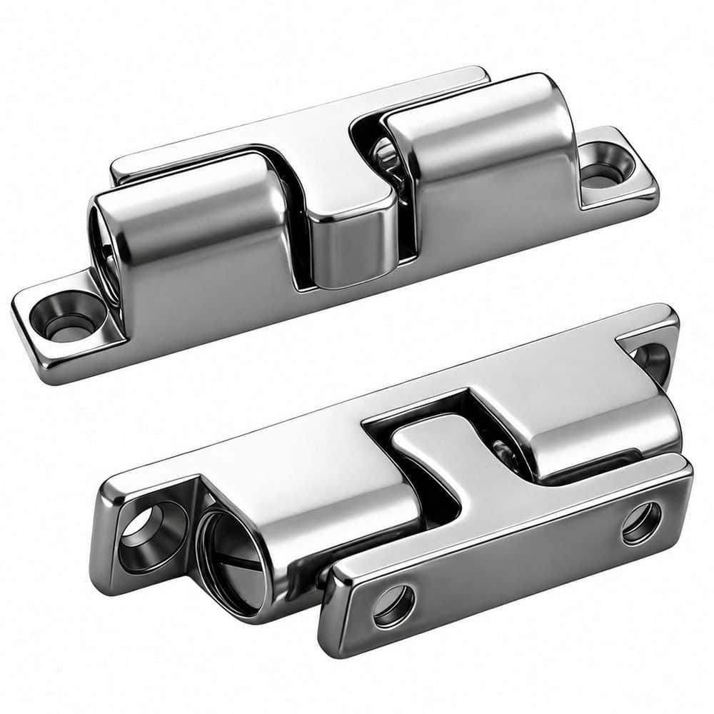 LAIFUCAM 2.76 in. Silver Spring Double Ball Tension Roller Latch Door Catch Magnetic Stainless Steel Marine Grade 2-Pack (1)