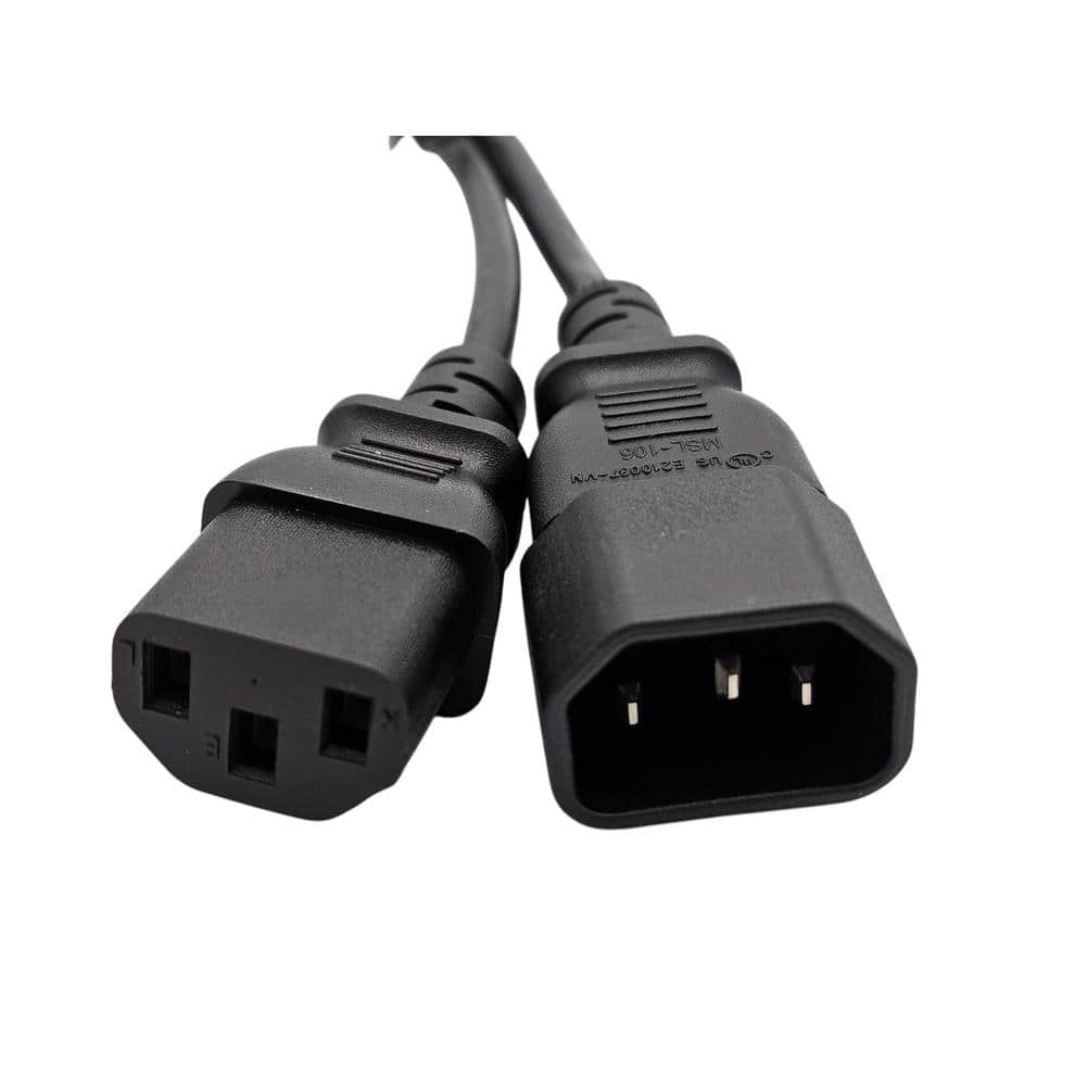 Micro Connectors, Inc 6 ft. AC Power Extension Cord (18AWG) / 3-Conductors / (C13 to C14) / Indoor (Black) 10-Pack (3)