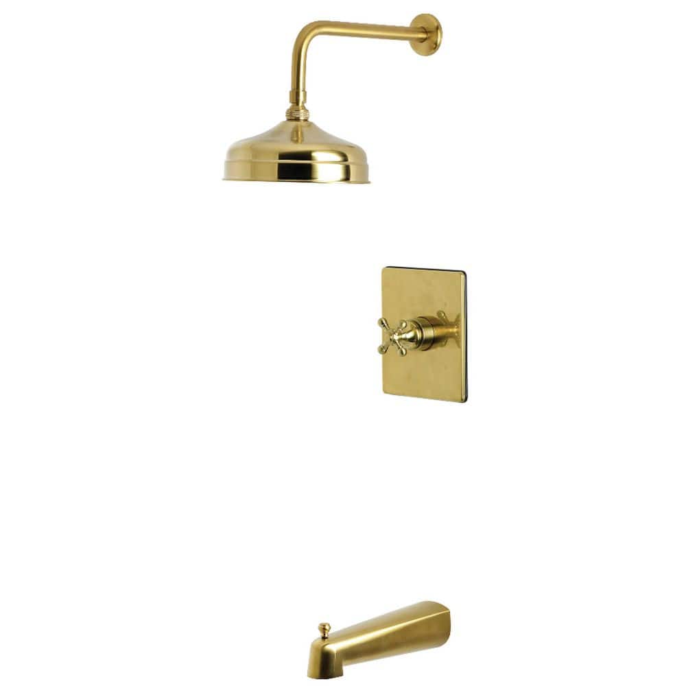 Kingston Brass Metropolitan 1-Handle 1-Spray Tub and Shower Faucet 1.8 GPM in Brushed Brass (1)