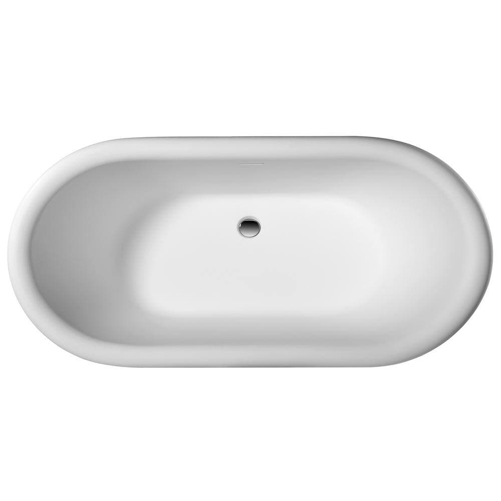 Barclay Products Winslow 66 in. Stone Resin Flatbottom Oval Bathtub in Glossy White (2)