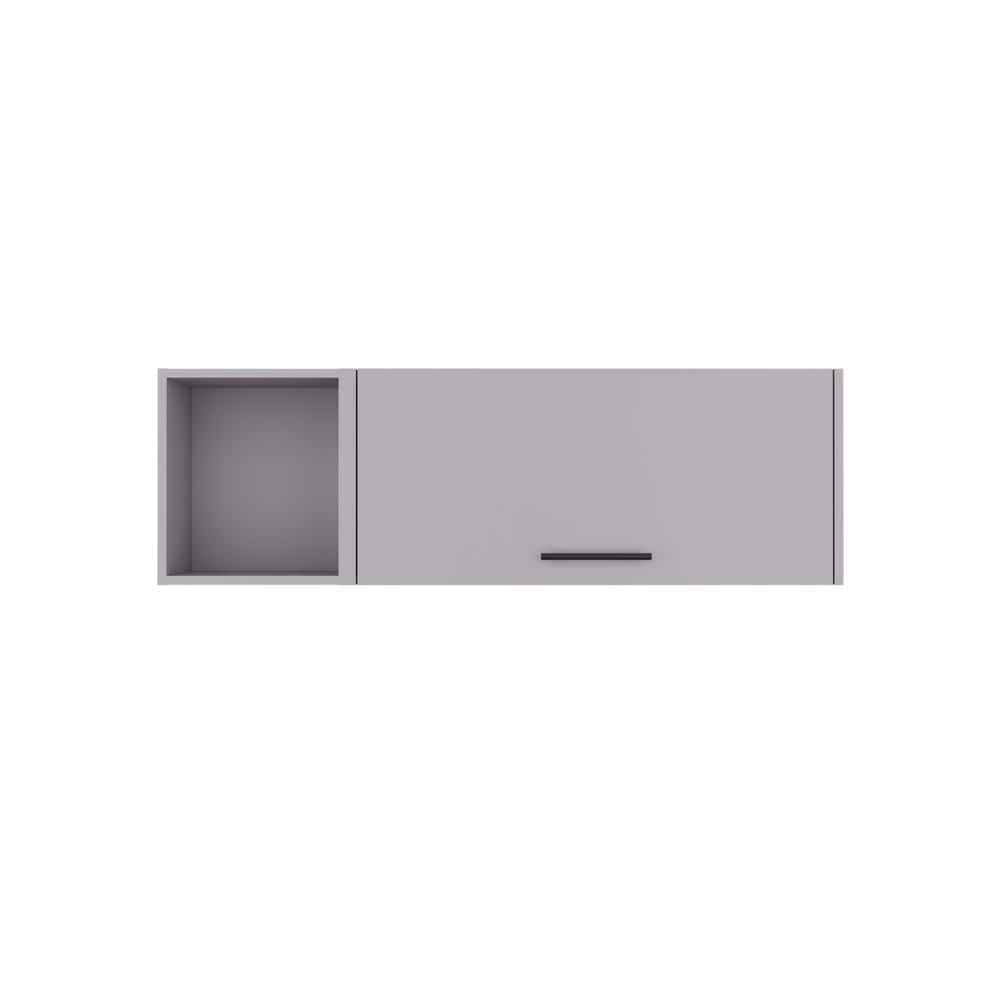 Anqtovp 47.20 in. W x 13 in. D x 14.90 in. H Bathroom Storage Wall Cabinet in White with Lift Up Door and Open Shelf
