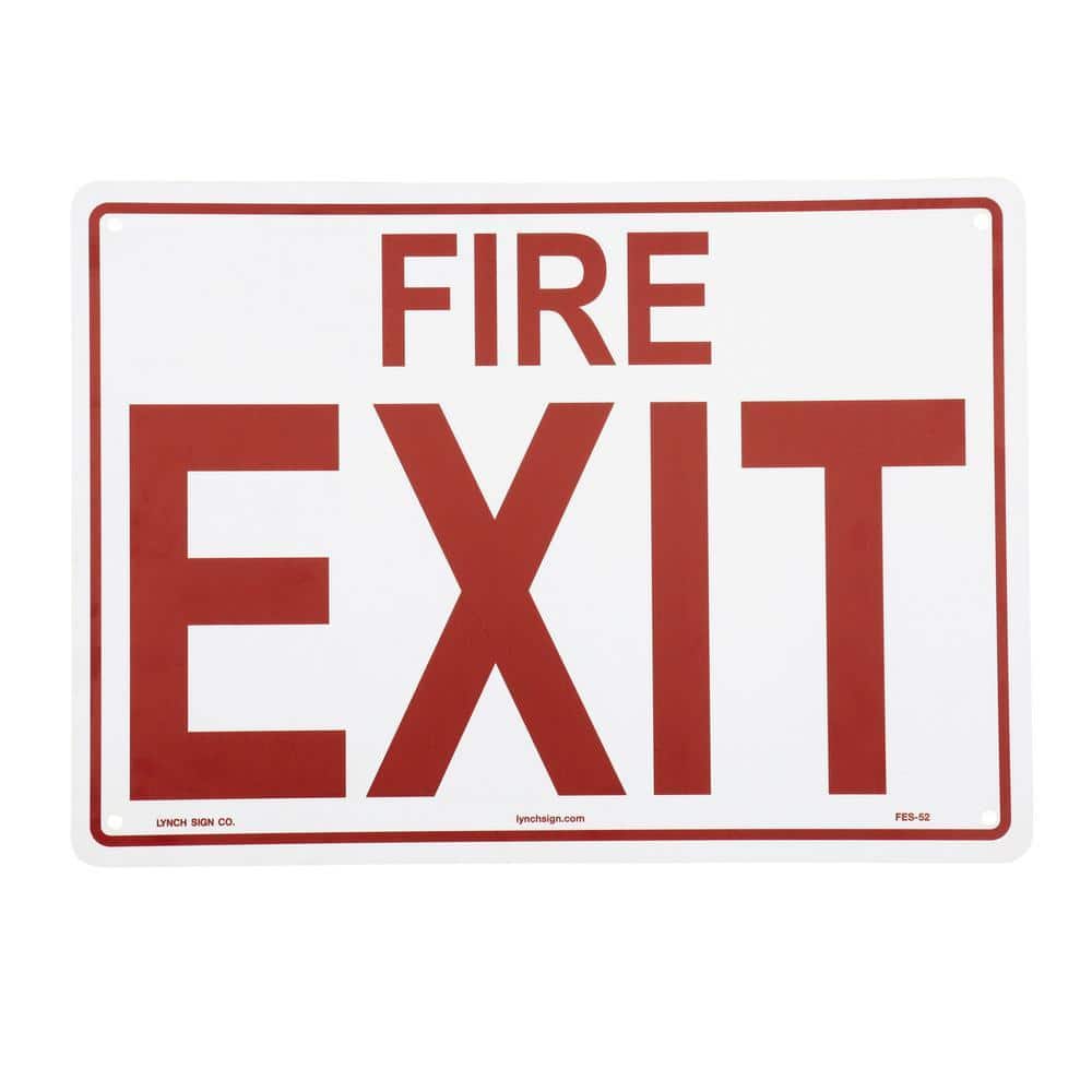 Lynch Sign 14 in. x 10 in. Fire Exit Sign Printed on More Durable, Thicker, Longer Lasting Styrene Plastic (2)