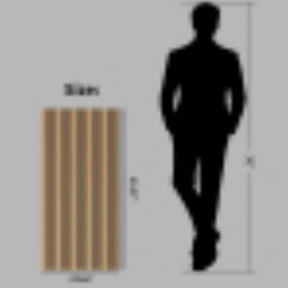 Unbranded 2-Piece White Plus Oak Wood Siding Slat Acoustic Panels, 3D Fluted Sound, 45.27 in. x 23.62 in. Straight Edge (3)