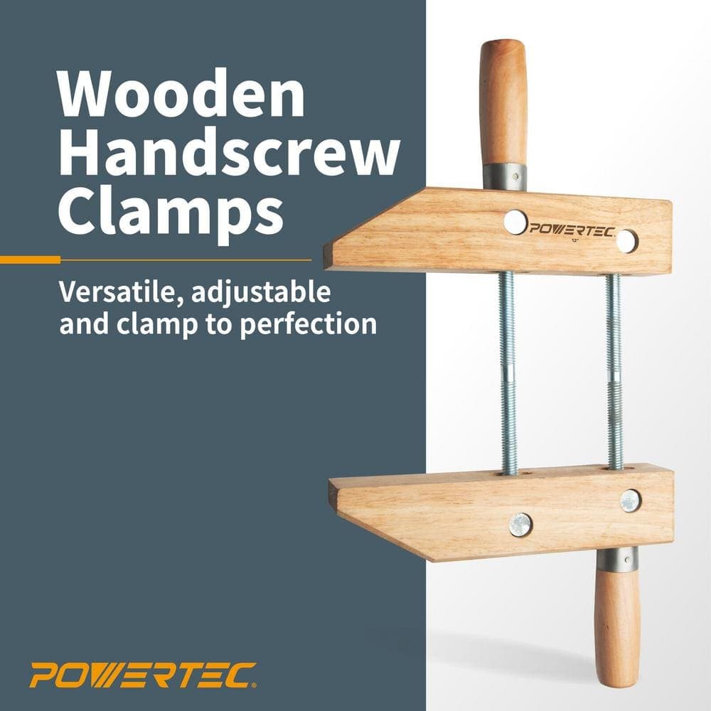 POWERTEC 12 in. Wooden Handscrew Clamp (3)