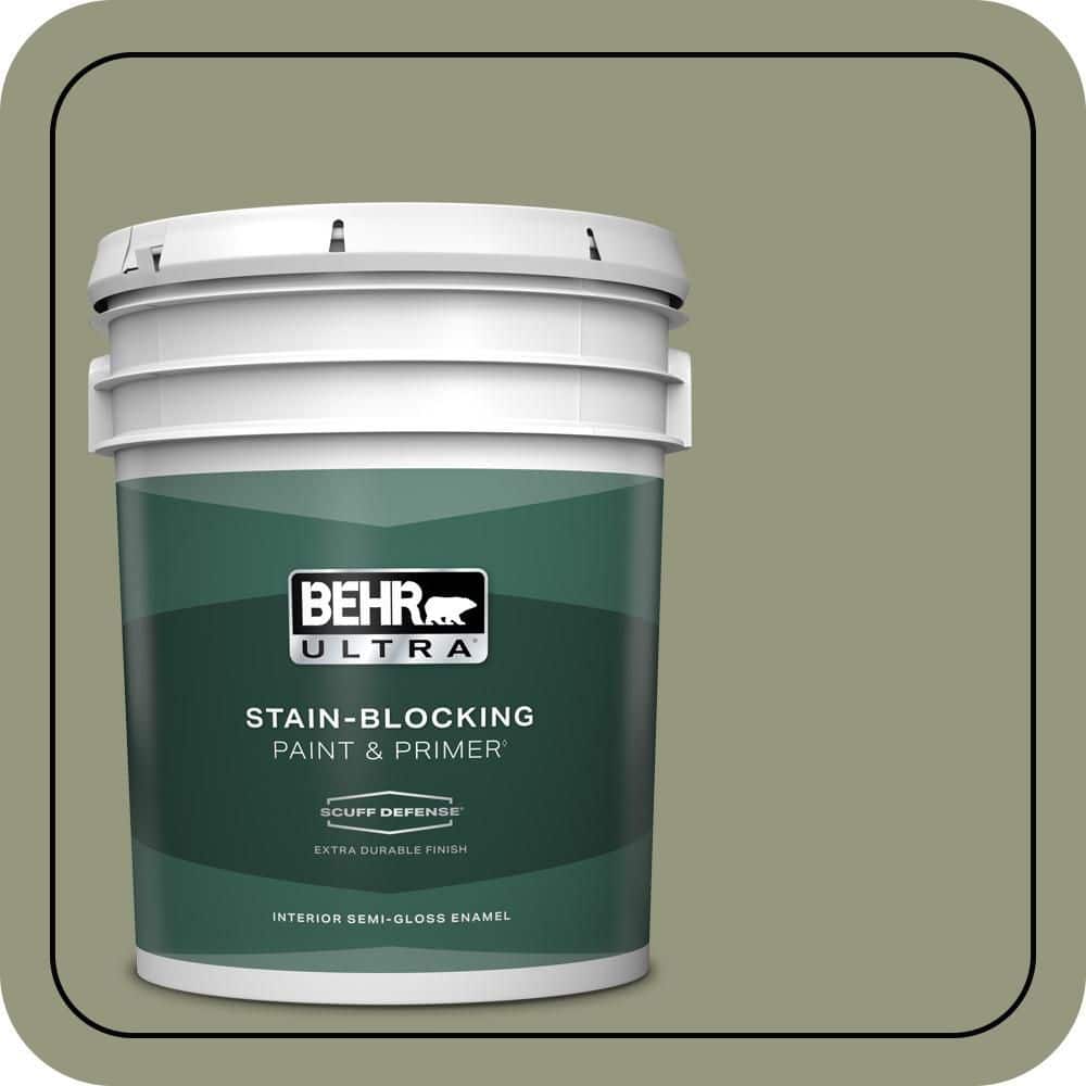 BEHR ULTRA 5 gal. #S380-5 Milkweed Pod Extra Durable Semi-Gloss Enamel Interior Paint & Primer