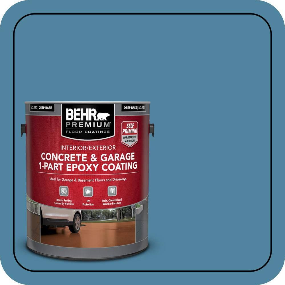 BEHR PREMIUM 1 gal. #S490-5 Jay Bird Self-Priming 1-Part Epoxy Satin Interior/Exterior Concrete and Garage Floor Paint (1)