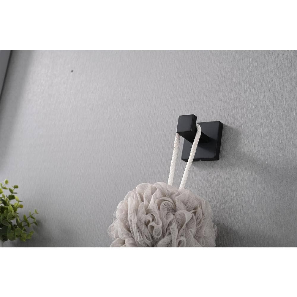 Flynama 2-Piece Bath Hardware Set with Mounting Hardware in Matte Black (2)