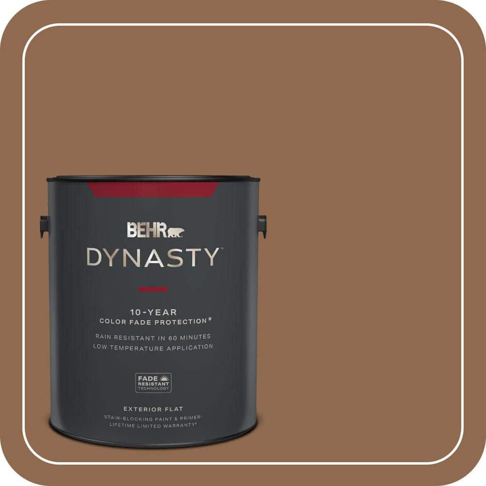 BEHR DYNASTY 1 gal. #PPU4-01 Caramel Swirl Flat Exterior Stain-Blocking Paint & Primer