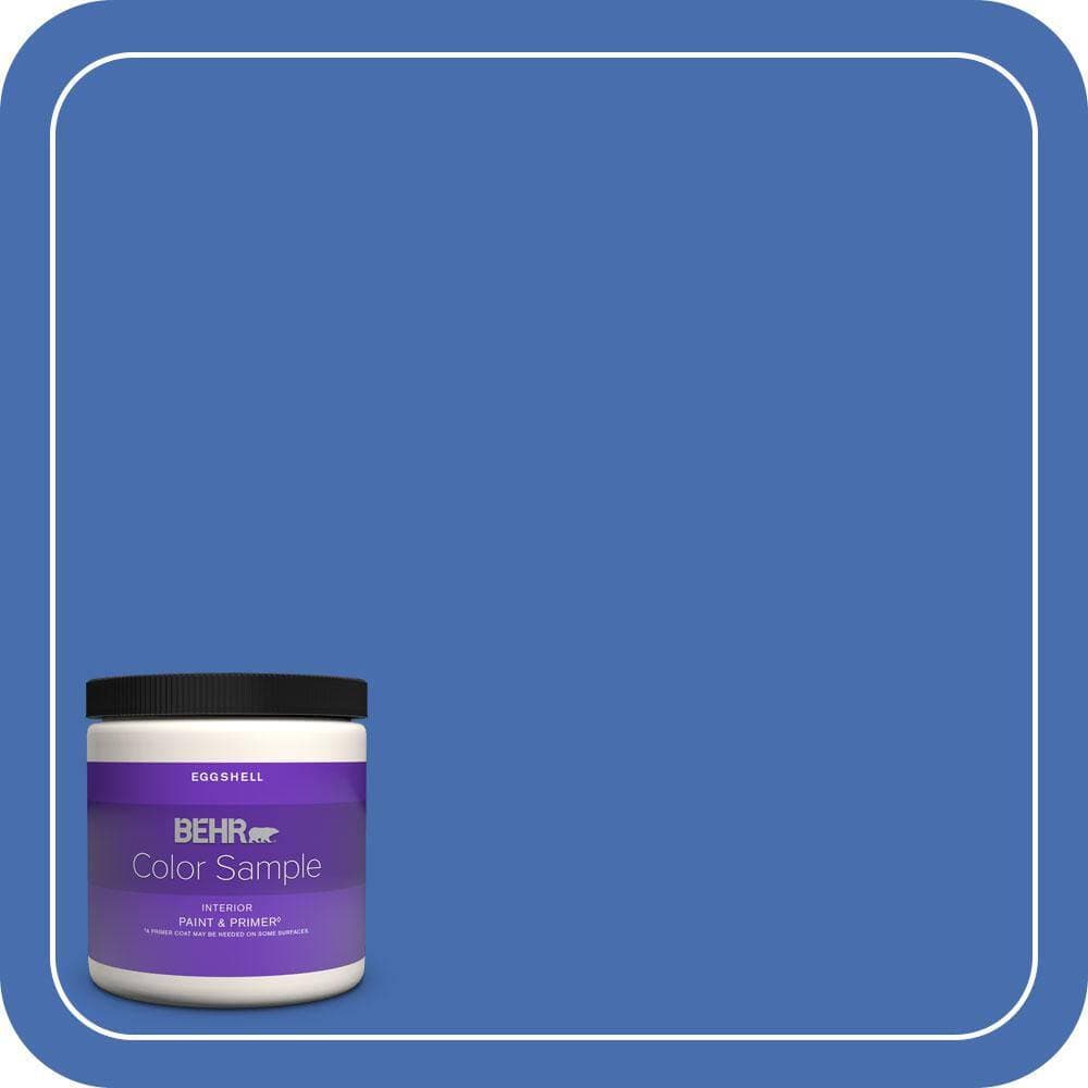 BEHR PREMIUM PLUS 8 oz. #PPU15-05 New Age Blue Eggshell Enamel Interior Paint & Primer Color Sample (1)