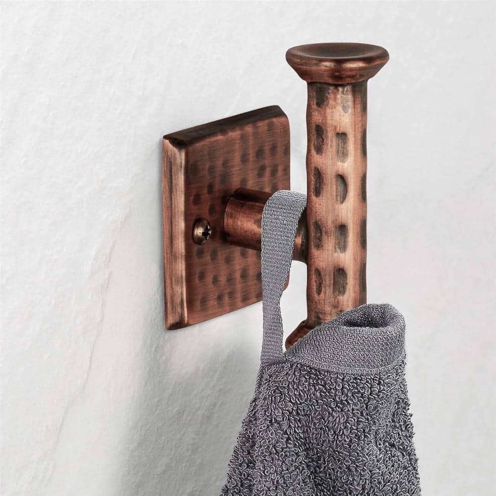 Monarch Abode Hand Hammered Aluminum Towel Hook - Set of 2 (Antique Copper) (2)