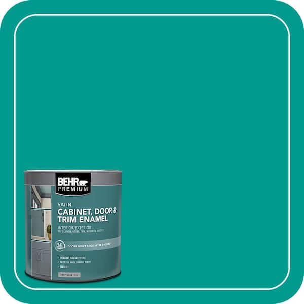 BEHR PREMIUM 1 qt. #P450-6 Tropics Satin Enamel Interior/Exterior Cabinet, Door & Trim Paint (2)