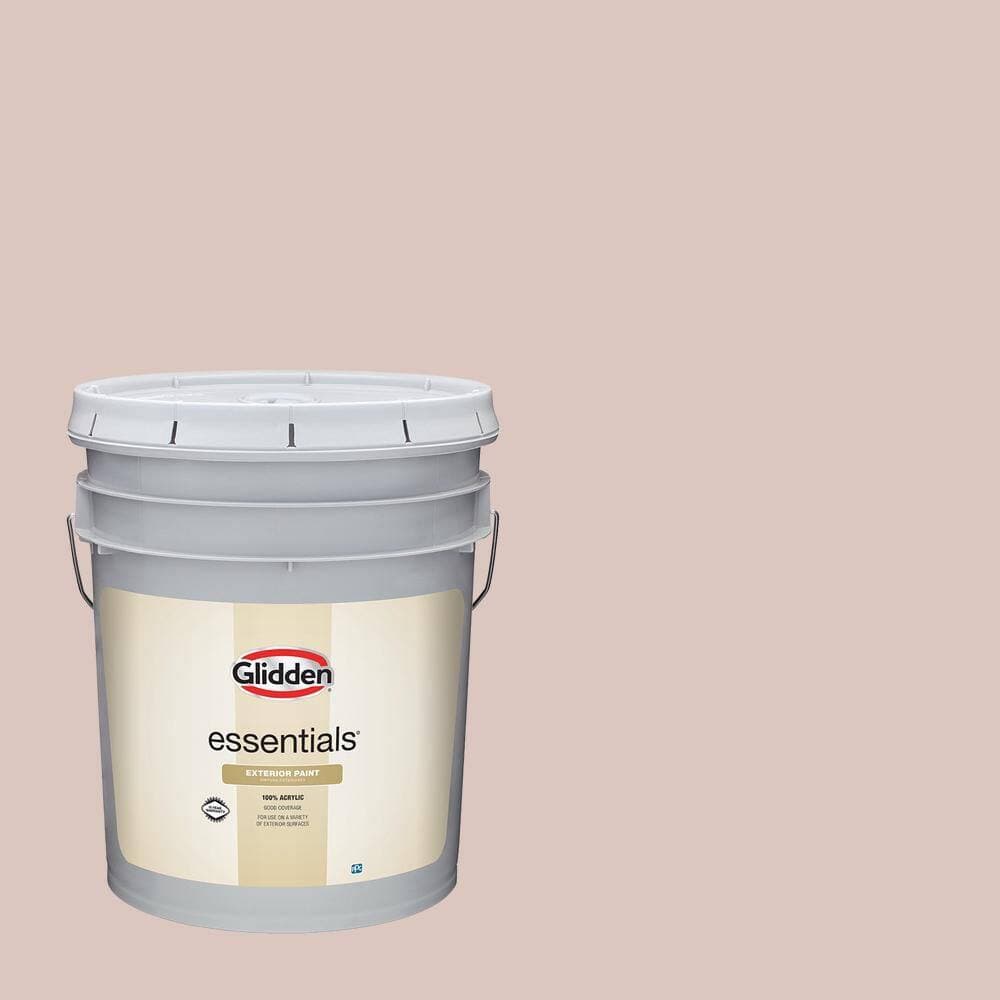 Glidden Essentials 5 gal. PPG1016-3 Cheerful Heart Satin Exterior Paint