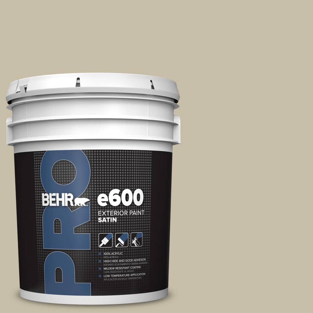 BEHR PRO 5 gal. #ECC-64-1 Jungle Khaki Satin Exterior Paint