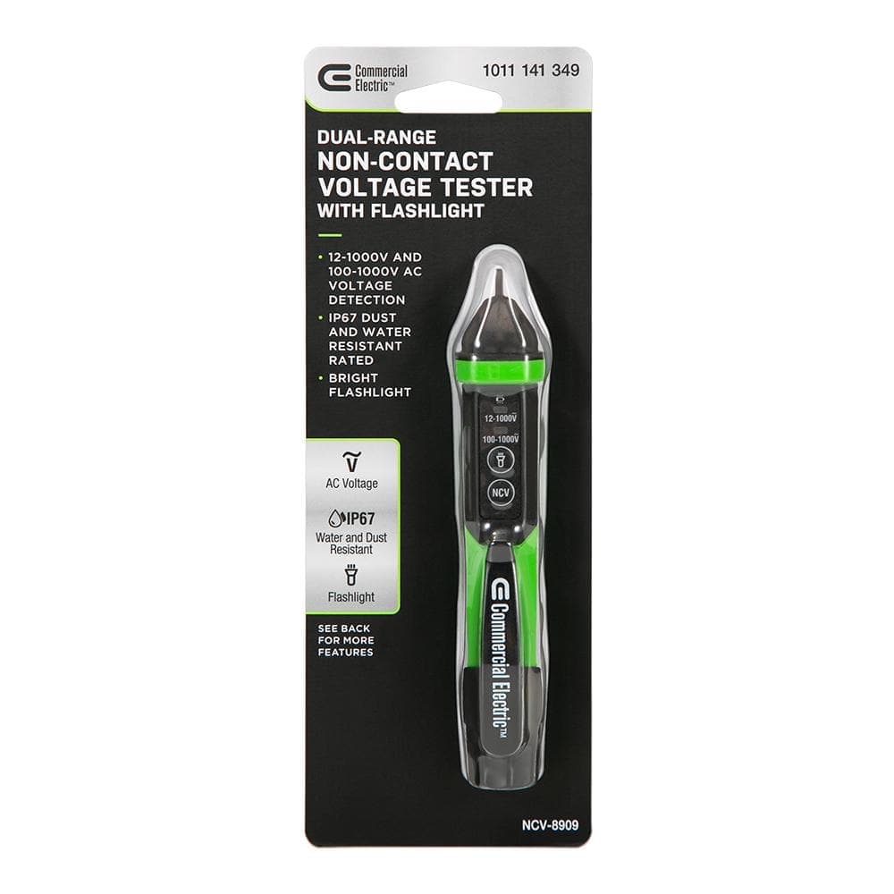 Commercial Electric Digital Dual Range Non Contact Voltage Tester with Flashlight 12-1000V AC (3)