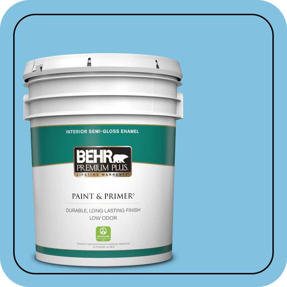 BEHR PREMIUM PLUS 5 gal. #540B-4 Horizon Haze Semi-Gloss Enamel Low Odor Interior Paint & Primer