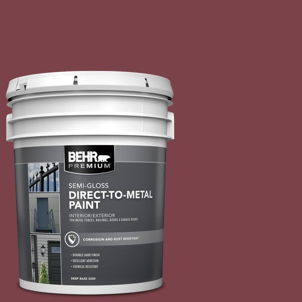 BEHR PREMIUM 5 gal. #PPU1-13 Spiced Wine Semi-Gloss Direct to Metal Interior/Exterior Paint